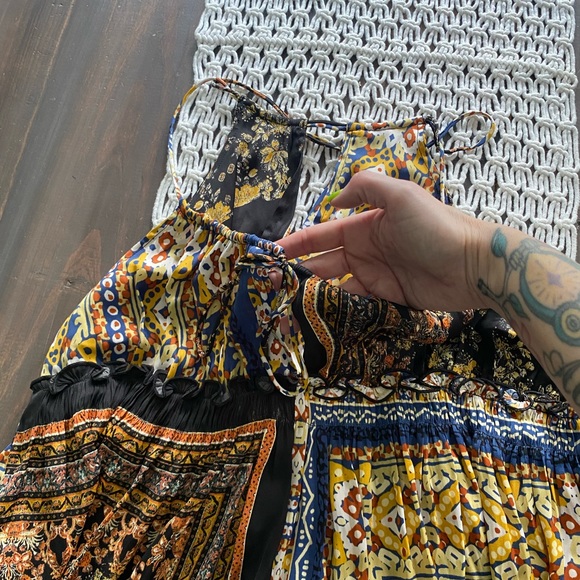 Free People Bellini patchwork slit front sleeveless blouse - Picture 6 of 9